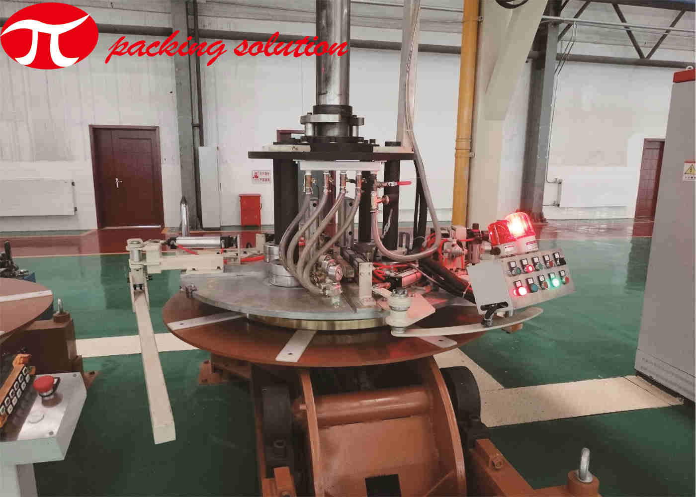 Copper Coil Packing Line Automatic ID 300mm With Turning Handling Welding